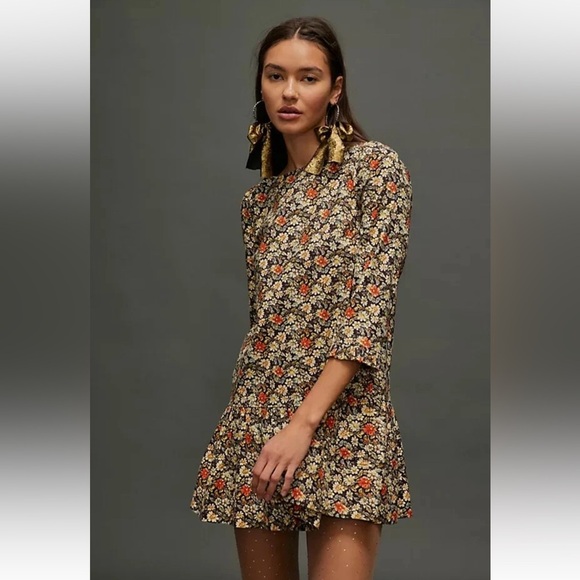 🍂Free People Floral Boho Mini Dress size Medium 🍂 - Picture 5 of 14